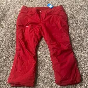 NWT Columbia Snow Pants with OMNI TECH Dark Red/Crabberry 3x